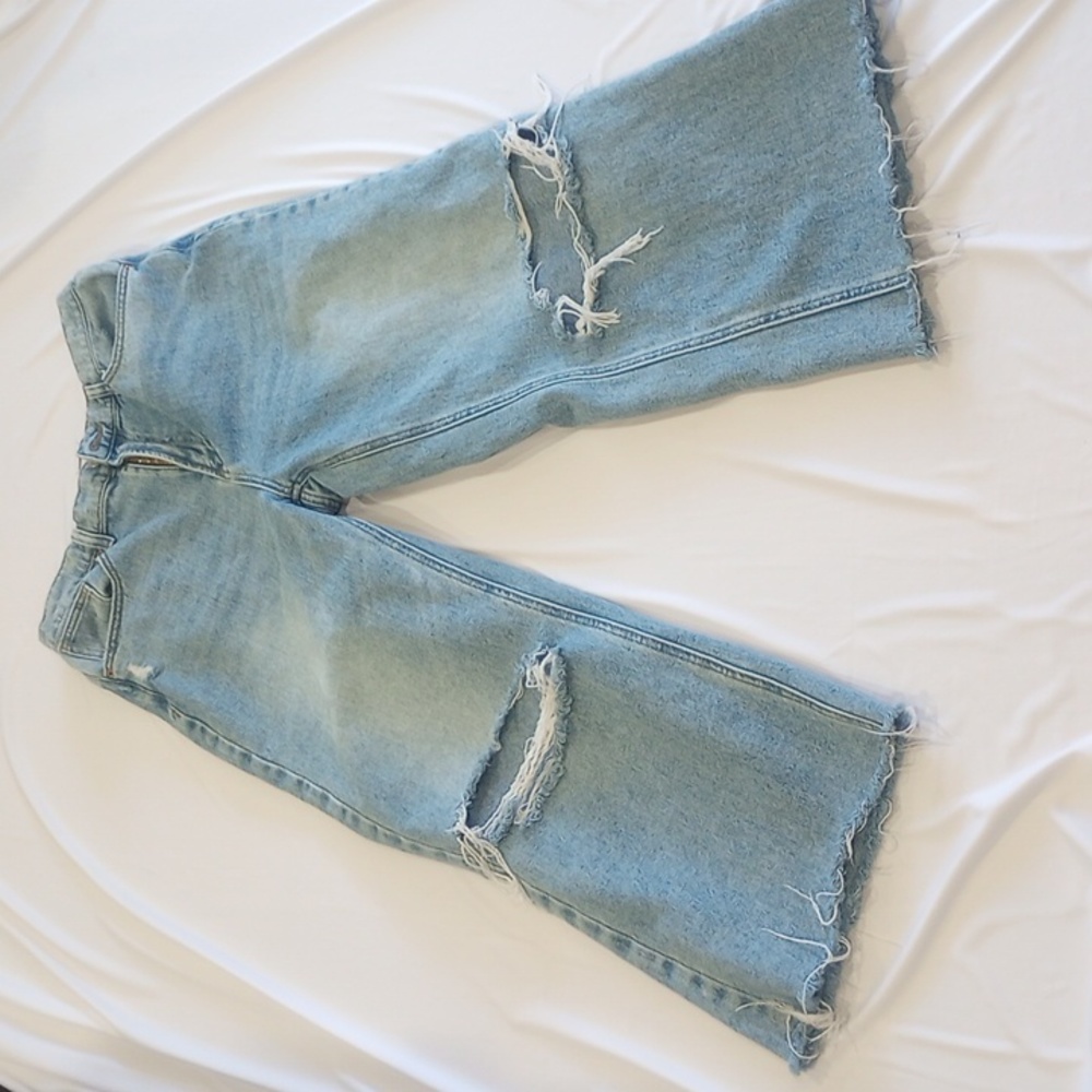 PacSun Light Wash Distressed Wide Leg Jeans